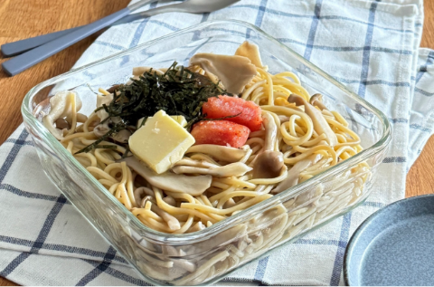 きのこと明太子の和風パスタ