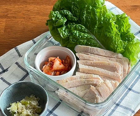 レンジで簡単蒸し鶏（ポッサム風）